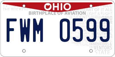 OH license plate FWM0599