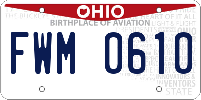 OH license plate FWM0610
