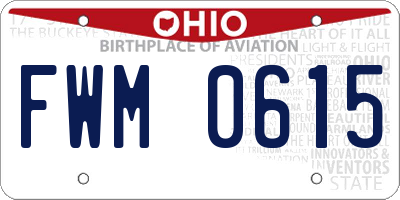 OH license plate FWM0615