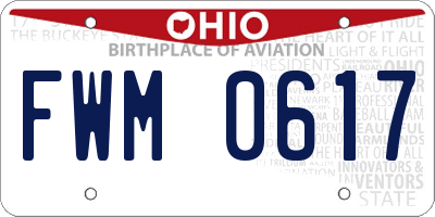 OH license plate FWM0617