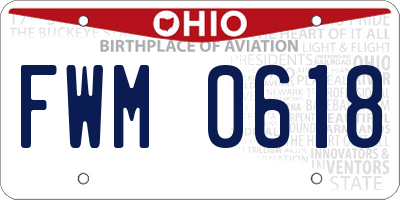 OH license plate FWM0618