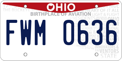 OH license plate FWM0636