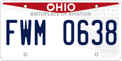 OH license plate FWM0638