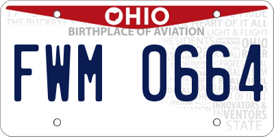 OH license plate FWM0664