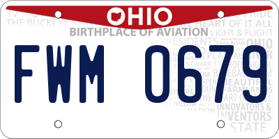 OH license plate FWM0679