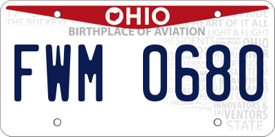 OH license plate FWM0680