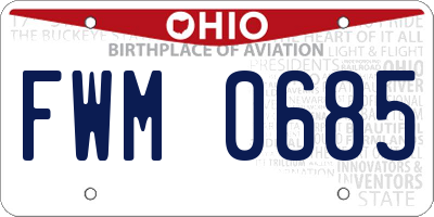 OH license plate FWM0685