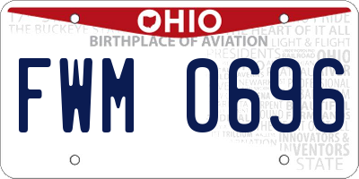 OH license plate FWM0696