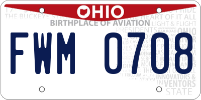OH license plate FWM0708
