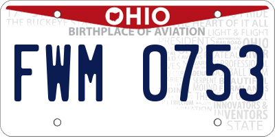 OH license plate FWM0753