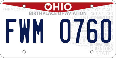 OH license plate FWM0760