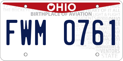 OH license plate FWM0761
