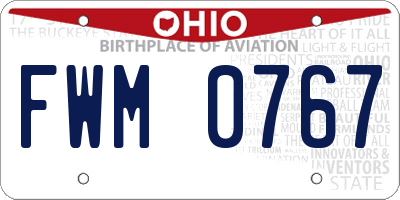 OH license plate FWM0767