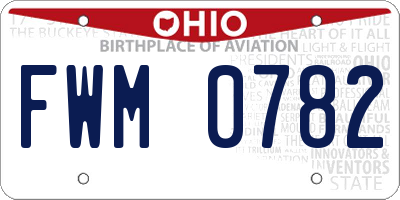 OH license plate FWM0782