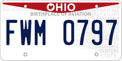 OH license plate FWM0797
