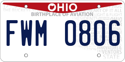 OH license plate FWM0806