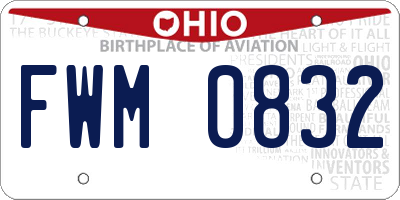 OH license plate FWM0832