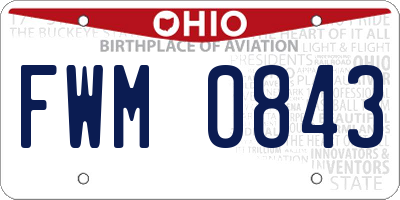 OH license plate FWM0843