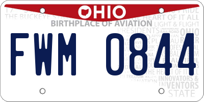 OH license plate FWM0844
