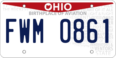 OH license plate FWM0861