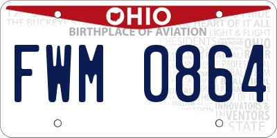 OH license plate FWM0864