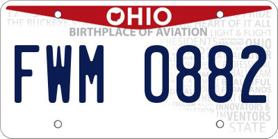 OH license plate FWM0882