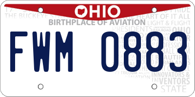 OH license plate FWM0883