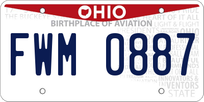 OH license plate FWM0887