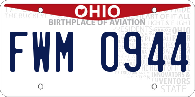 OH license plate FWM0944