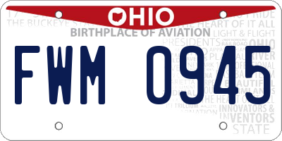 OH license plate FWM0945