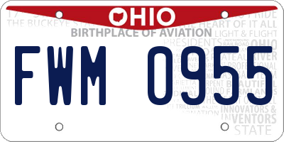 OH license plate FWM0955