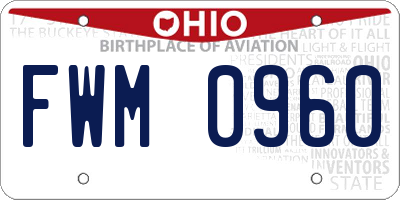OH license plate FWM0960
