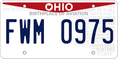 OH license plate FWM0975