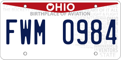 OH license plate FWM0984