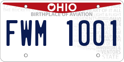 OH license plate FWM1001