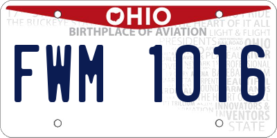 OH license plate FWM1016