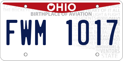 OH license plate FWM1017