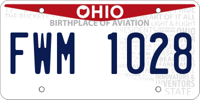 OH license plate FWM1028