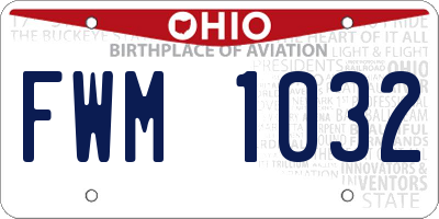 OH license plate FWM1032