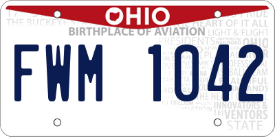 OH license plate FWM1042