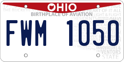 OH license plate FWM1050