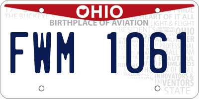 OH license plate FWM1061