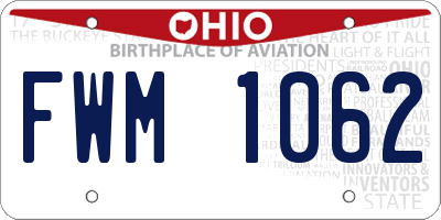 OH license plate FWM1062