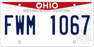 OH license plate FWM1067