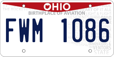 OH license plate FWM1086