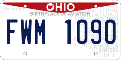 OH license plate FWM1090