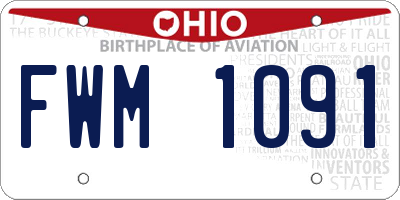 OH license plate FWM1091