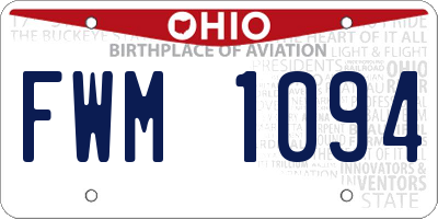 OH license plate FWM1094