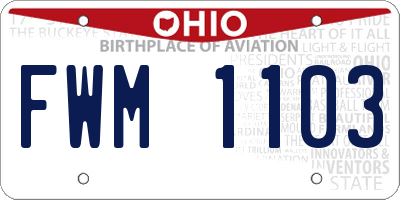 OH license plate FWM1103