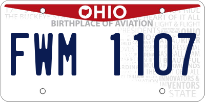 OH license plate FWM1107